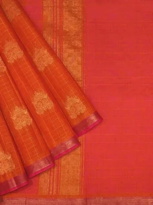 Rust Orange Kovai Cotton Saree
