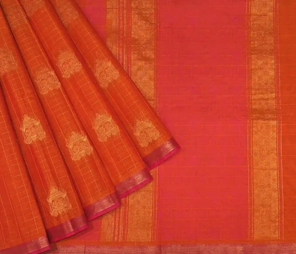 Rust Orange Kovai Cotton Saree