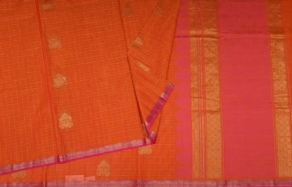 Rust Orange Kovai Cotton Saree