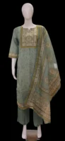 Sage Green Semi Tussar Salwar Set
