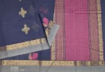 Pure Handloom Kovai Cotton Saree In Dark Violet