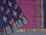 Pure Handloom Kovai Cotton Saree In Dark Violet