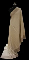 Off White Ivory Beige Semi Tussar Saree