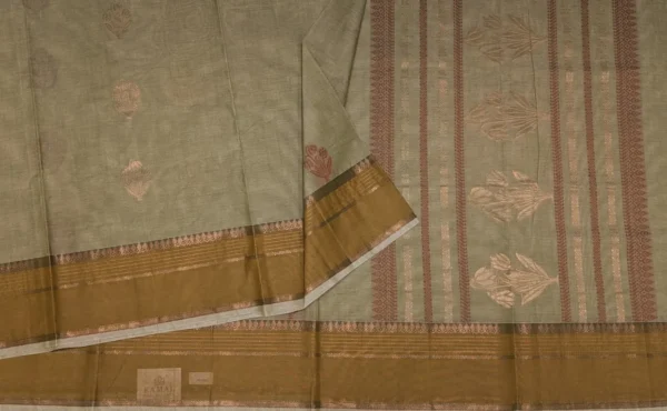 Pure Handloom Kovai Cotton Saree In Pista Green