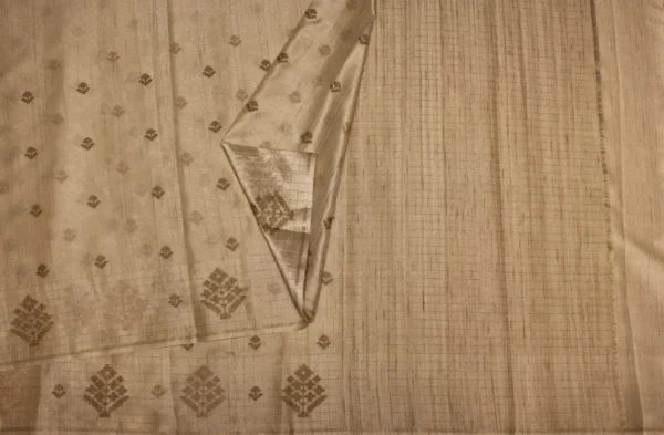 Sandal Beige Semi Tussar Saree