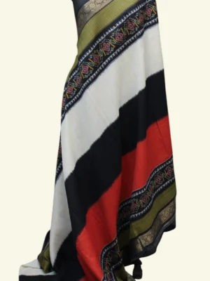 Black Chappa Tussar Saree