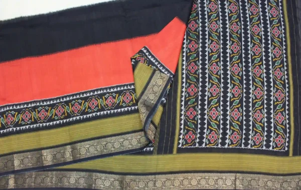 Black Chappa Tussar Saree