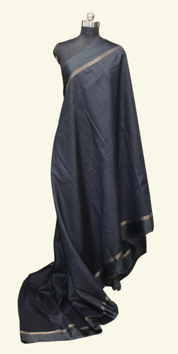 Black Raw Silk Saree