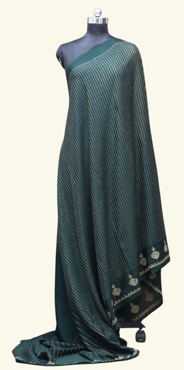 Bottle Green Chinon Saree