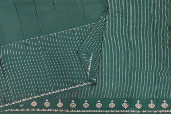 Bottle Green Chinon Saree