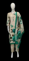 Cream White Cotton Salwar Set