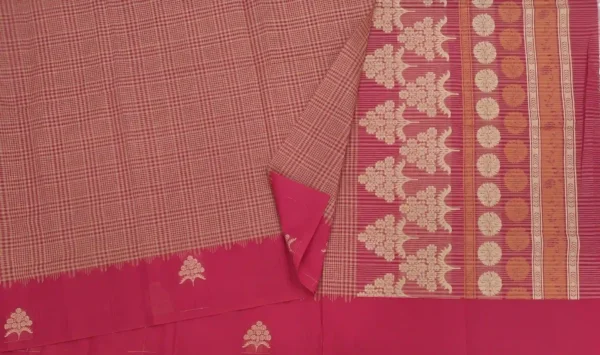 Crimson Red Pure Kovai Cotton Saree