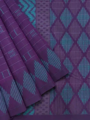 Deep Purple Pure Kovai Cotton Saree