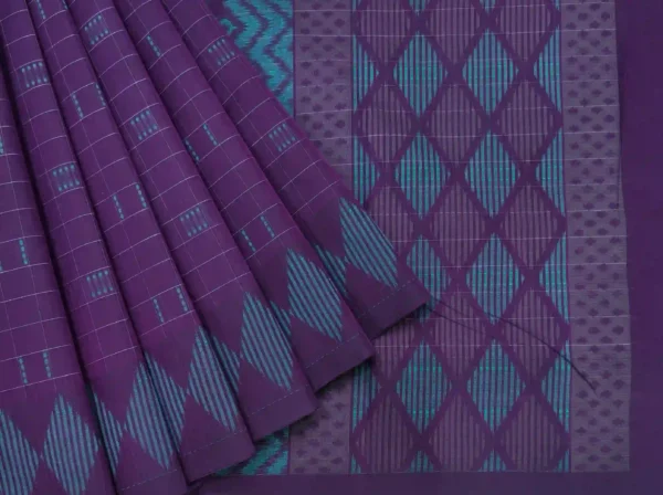 Deep Purple Pure Kovai Cotton Saree