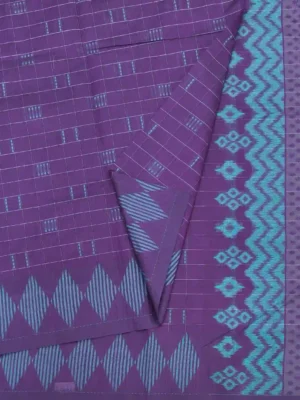 Deep Purple Pure Kovai Cotton Saree-closeup