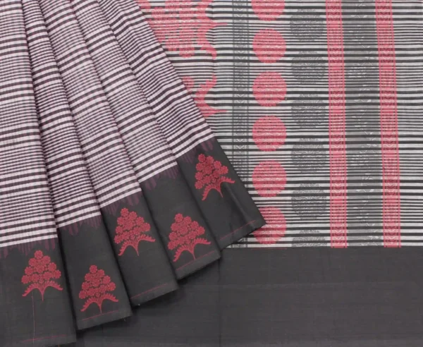 Deep Purple Pure Temple Cotton Saree