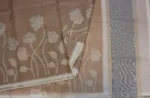 Earthy Brown Kota Checks Applique Work Saree
