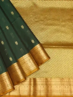 Forest Green Pure Silk Cotton Saree