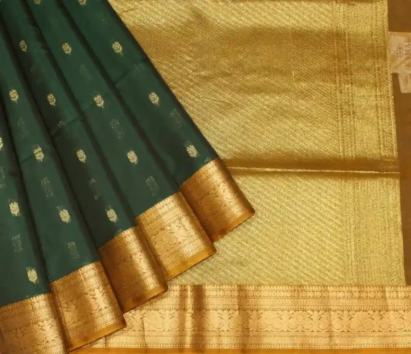 Forest Green Pure Silk Cotton Saree