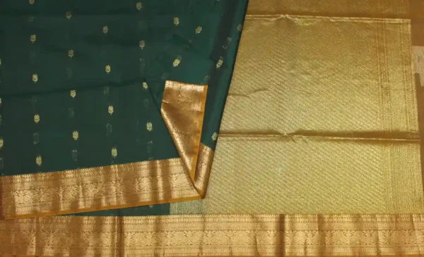 Forest Green Pure Silk Cotton Saree