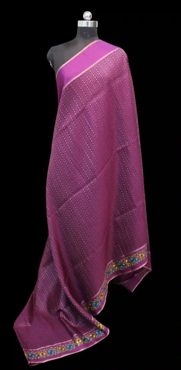 Ghicha Tussar Saree with Floral Threadwork
