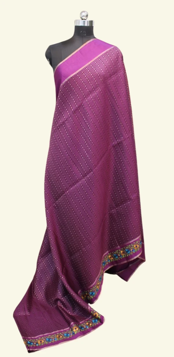 Ghicha Tussar Saree with Floral Threadwork