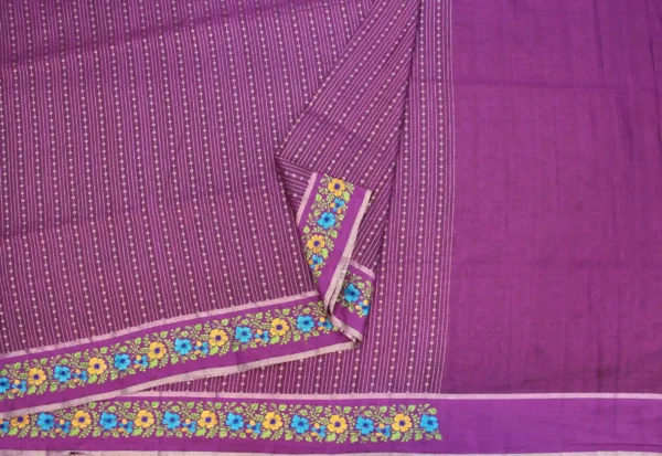 Ghicha Tussar Saree with Floral Threadwork