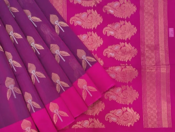 Grape Purple Pure Silk Cotton Saree