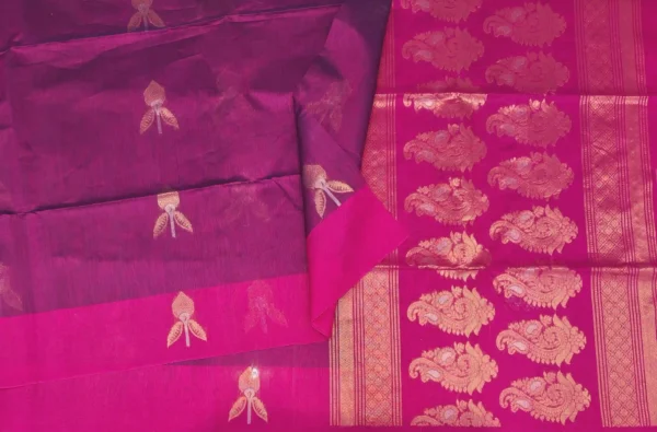 Grape Purple Pure Silk Cotton Saree