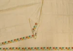 Semi Tussar Saree In Cream Shade With Embroided