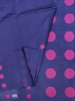Indigo Blue Pure Kovai Cotton Saree-closeup
