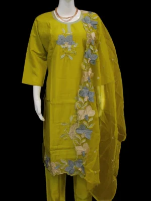 Lime Green Three Piece Salwar Set