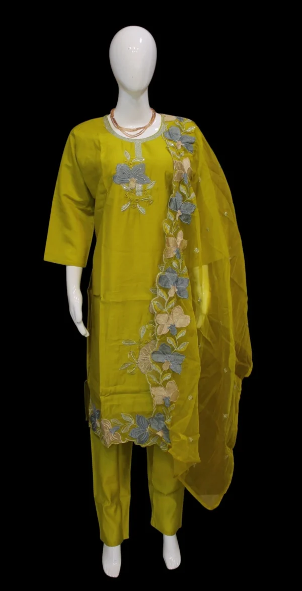 Lime Green Three Piece Salwar Set