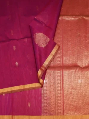 Magenta Pink Pure Silk Cotton Saree (1)