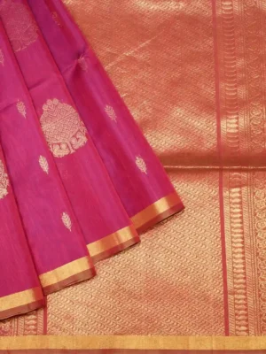 Magenta Pink Pure Silk Cotton Saree