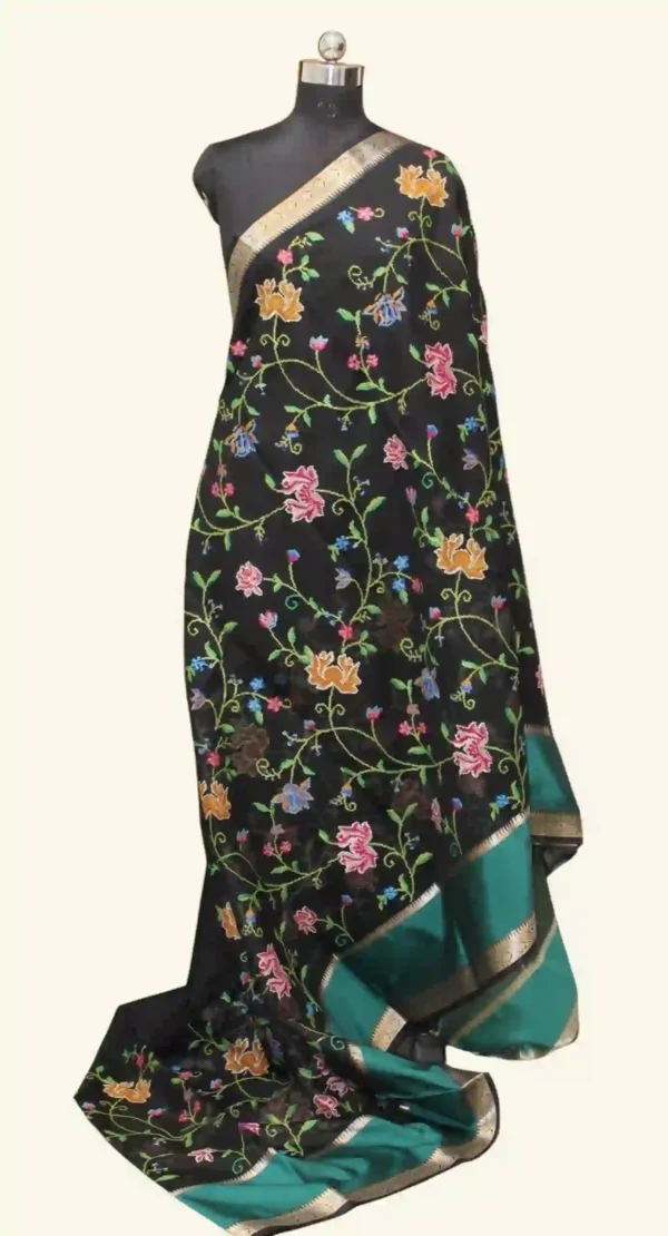 Multicolor Cross Stitch Kota Checks Saree