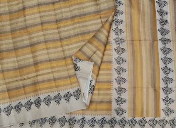 Mustard Yellow Kora Silk Fancy Saree