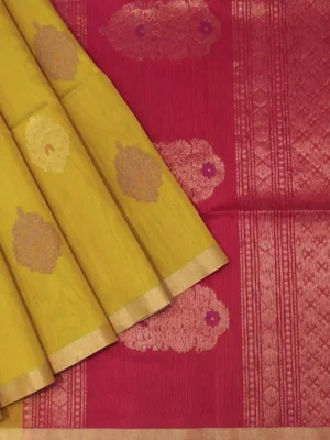 Mustard Yellow Pure Silk Cotton Saree