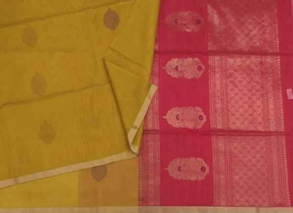 Mustard Yellow Pure Silk Cotton Saree