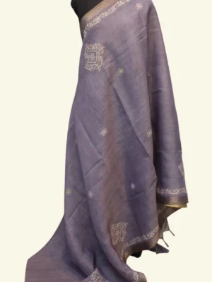 Muted Lavendar Tissue Linen Saree