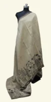Natural Beige Cream Linen Saree