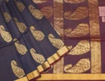 Navy Blue Pure Silk Cotton Saree