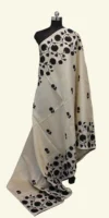 Off White Kota Checks Applique Work Saree