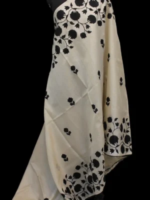 Off White Kota Checks Applique Work Saree
