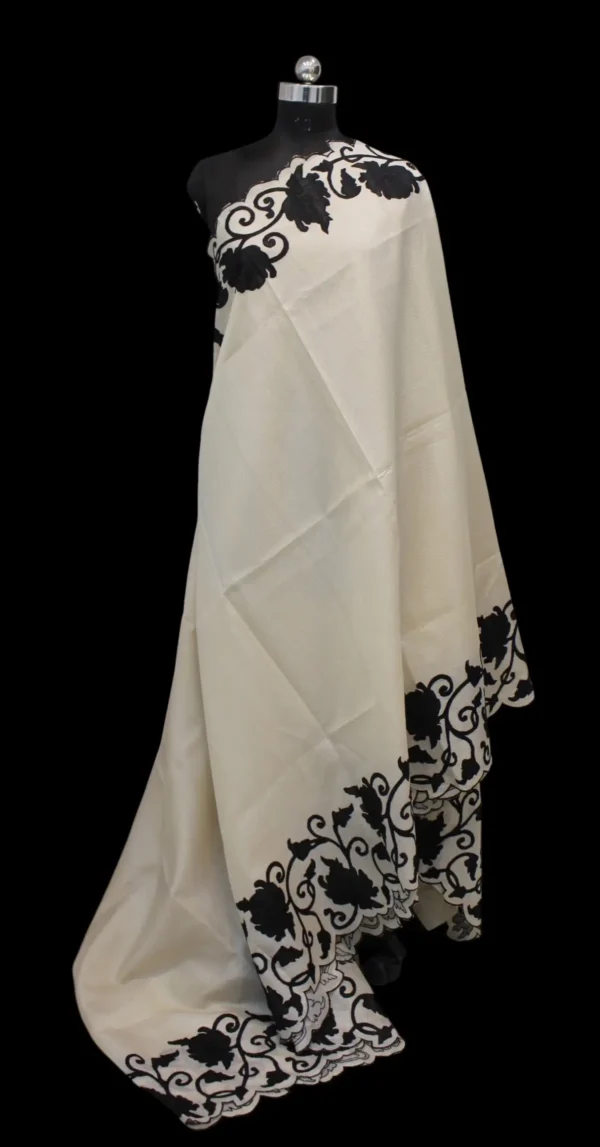 Off-White Kota Checks Saree