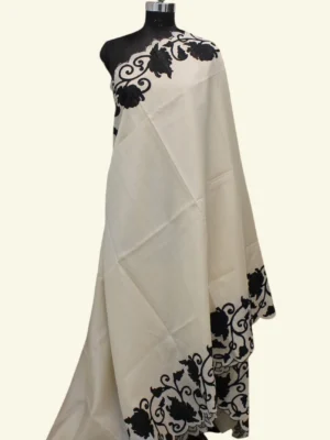 Off-White Kota Checks Saree