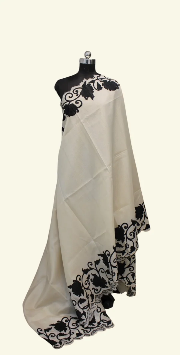 Off-White Kota Checks Saree