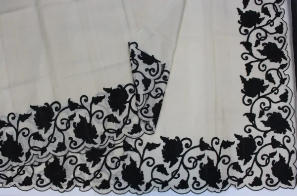 Off-White Kota Checks Saree