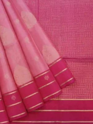 Onion Pink Pure Silk Cotton Saree