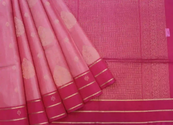 Onion Pink Pure Silk Cotton Saree